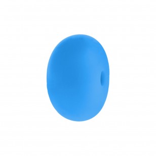 perlina schiacciata separatore 14x8mm in silicone alimentare celeste