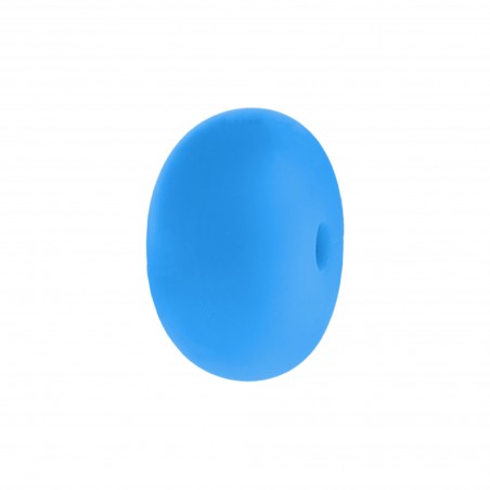 perlina schiacciata separatore 14x8mm in silicone alimentare celeste