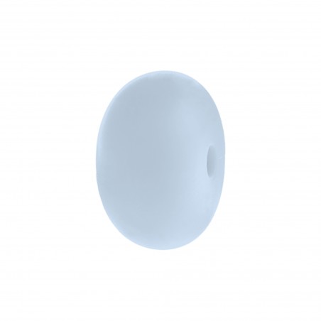 perlina schiacciata separatore 14x8mm in silicone alimentare azzurro baby