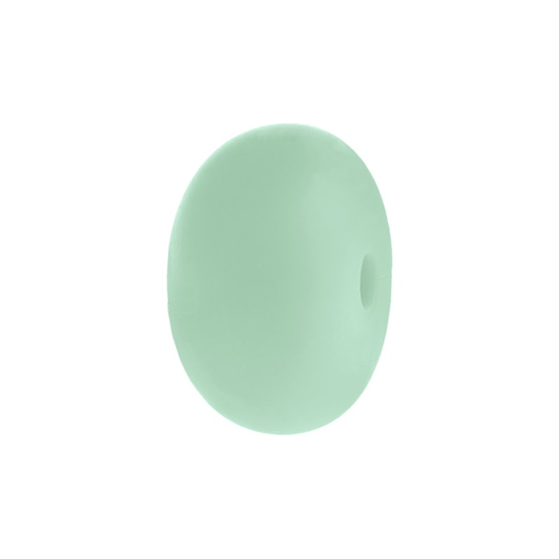 perlina schiacciata separatore 14x8mm in silicone alimentare verde tiffany