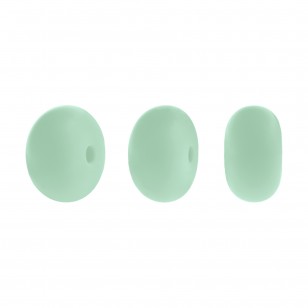perlina schiacciata separatore 14x8mm in silicone alimentare verde tiffany