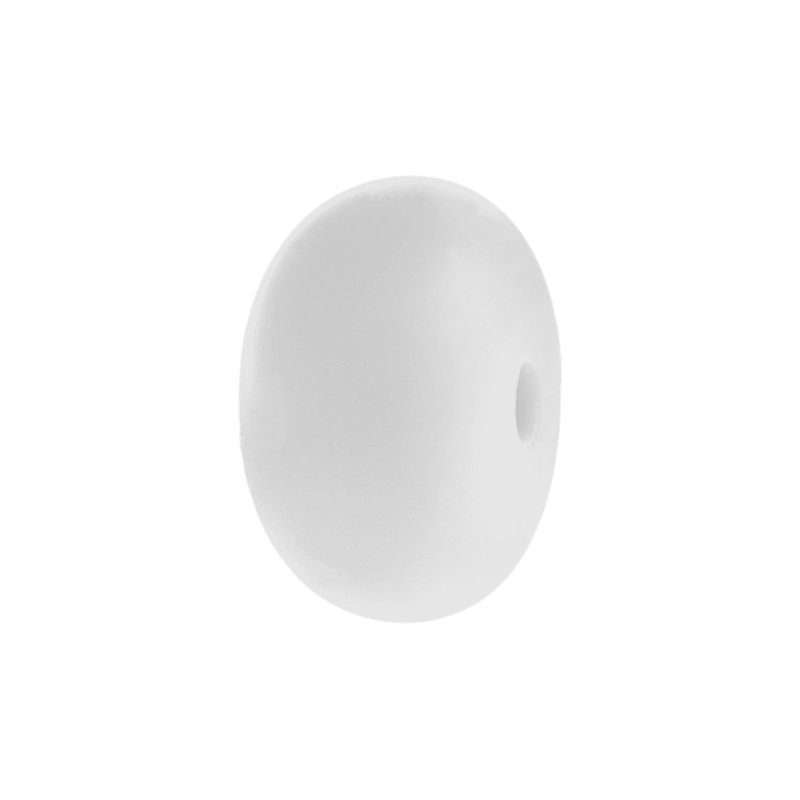 perlina schiacciata separatore 14x8mm in silicone alimentare bianco
