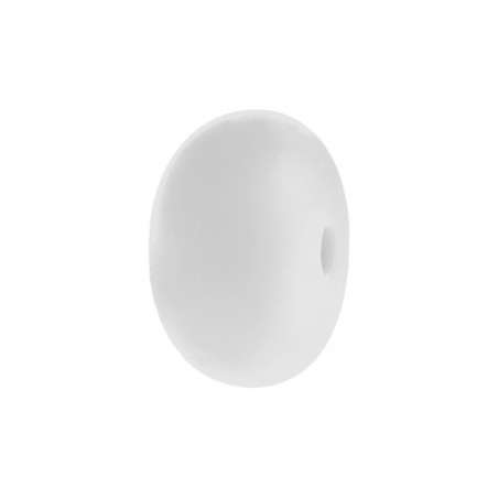 perlina schiacciata separatore 14x8mm in silicone alimentare bianco