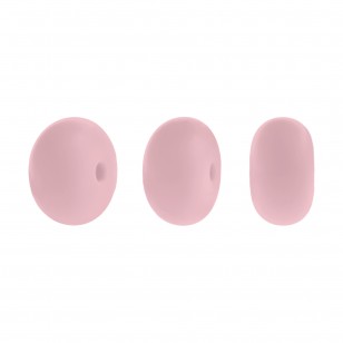 perlina schiacciata separatore 14x8mm in silicone alimentare rosa baby