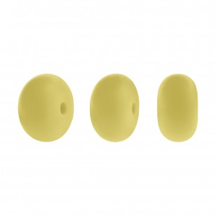 perlina schiacciata separatore 14x8mm in silicone alimentare giallo pulcino