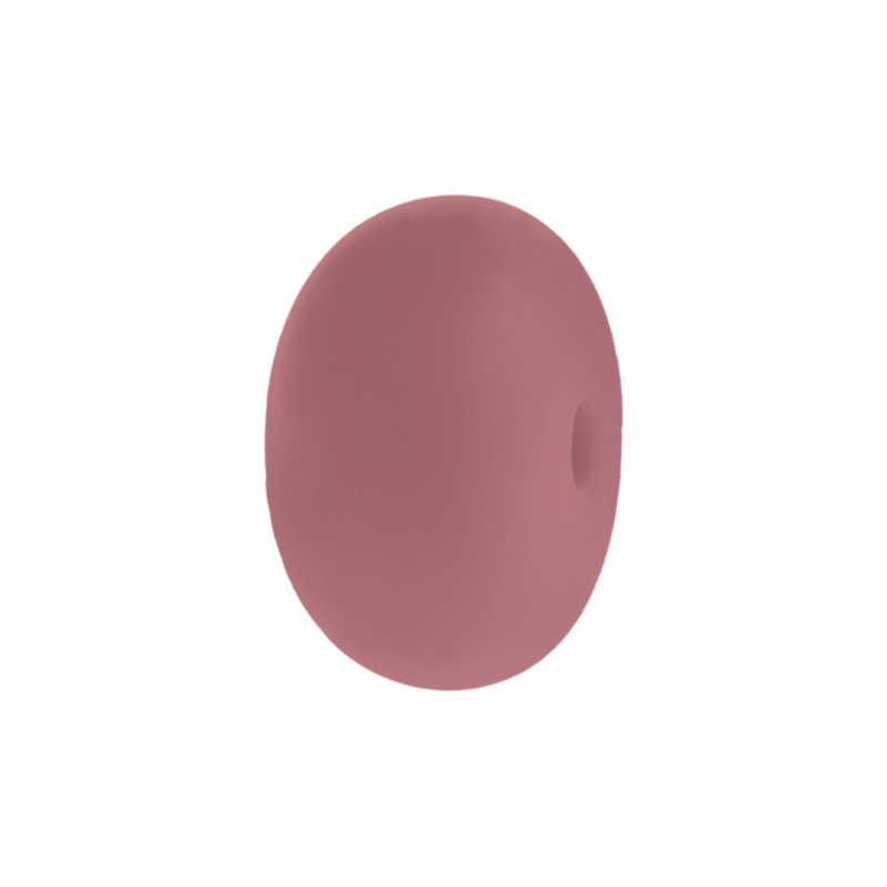 perlina schiacciata separatore 14x8mm in silicone alimentare rosa antico
