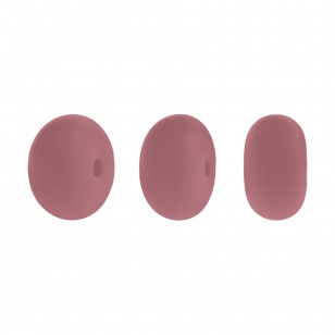 perlina schiacciata separatore 14x8mm in silicone alimentare rosa antico