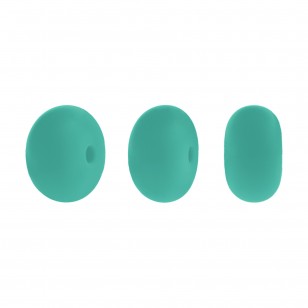 perlina schiacciata separatore 14x8mm in silicone alimentare giada