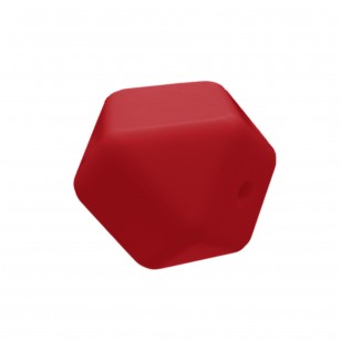 perlina sfaccettata separatore 17x17mm in silicone alimentare rosso