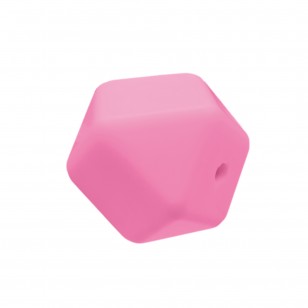 perlina sfaccettata separatore 17x17mm in silicone alimentare rosa