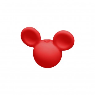 perlina topolino separatore 23x18mm in silicone alimentare rosso