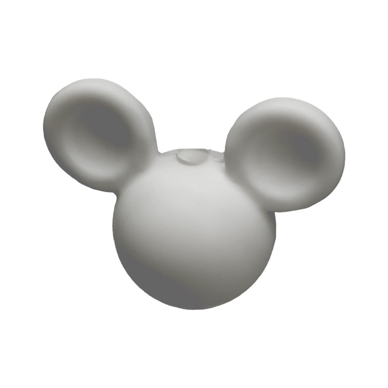 perlina topolino separatore 23x18mm in silicone alimentare grigio