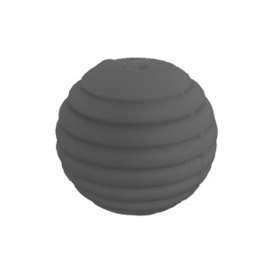 perlina rigata separatore 14x14mm in silicone alimentare grigio scuro