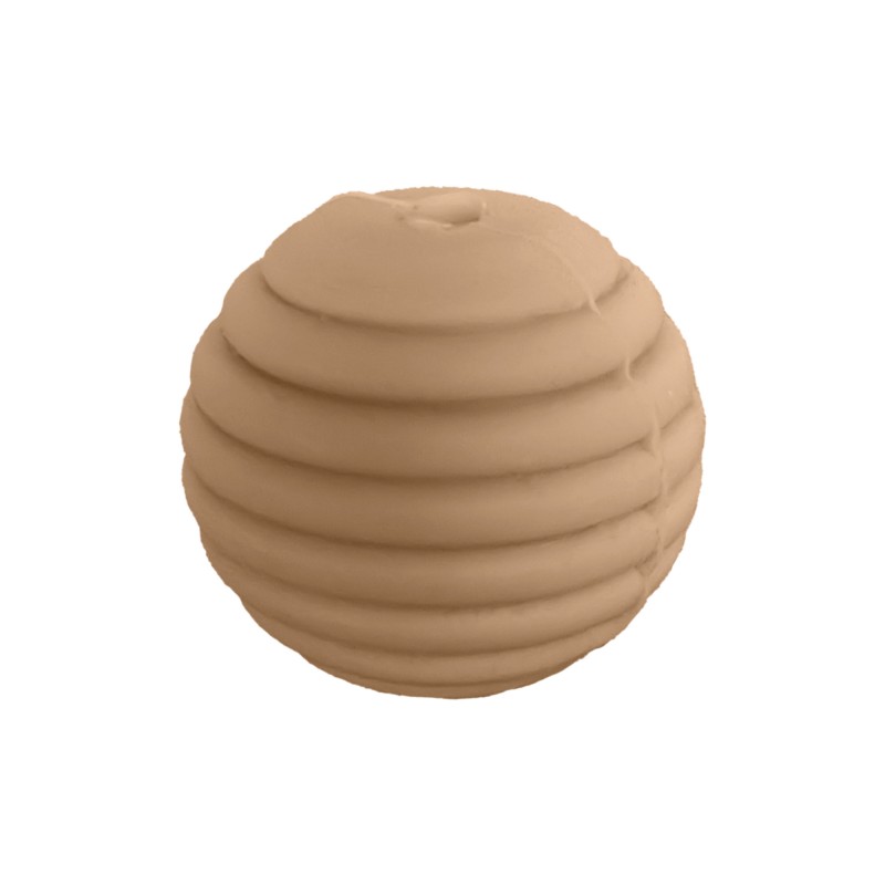 perlina rigata separatore 14x14mm in silicone alimentare noce