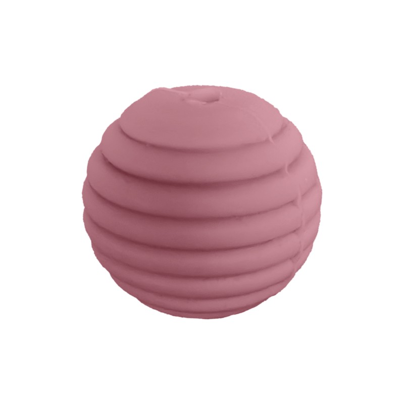 perlina rigata separatore 14x14mm in silicone alimentare rosa antico