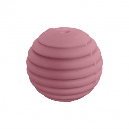perlina rigata separatore 14x14mm in silicone alimentare rosa antico
