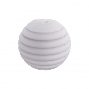 perlina rigata separatore 14x14mm in silicone alimentare bianco