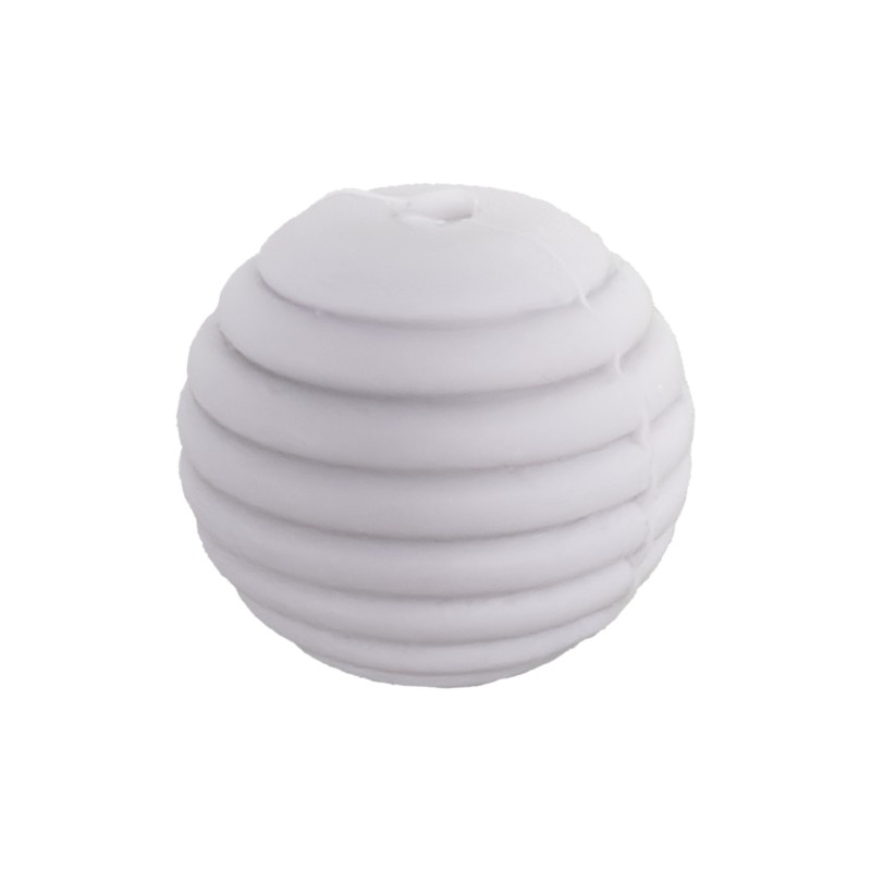 perlina rigata separatore 14x14mm in silicone alimentare bianco