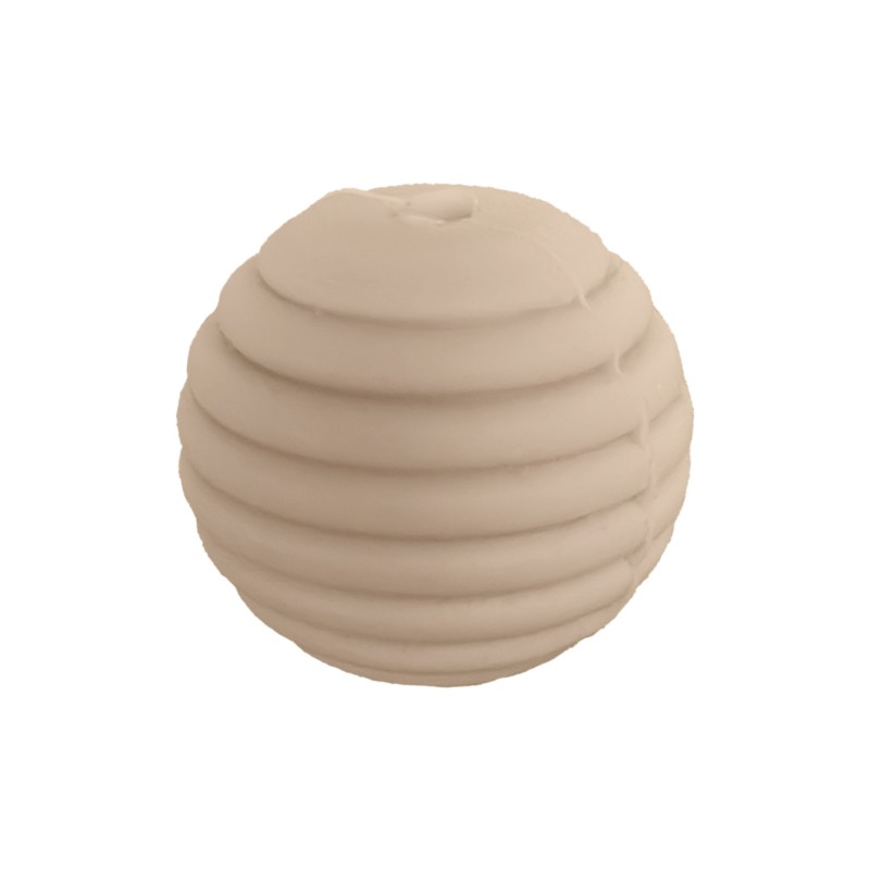 perlina rigata separatore 14x14mm in silicone alimentare beige