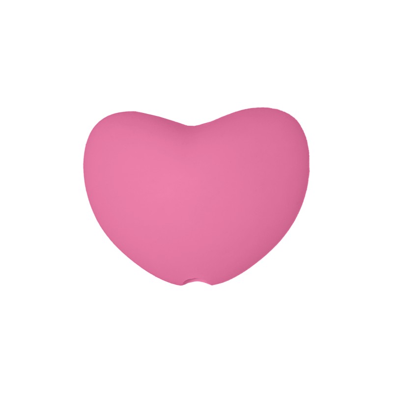 perlina cuore separatore 20x16mm in silicone alimentare rosa forte