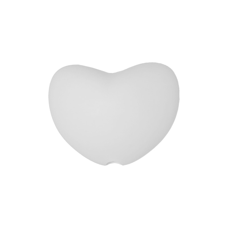 perlina cuore separatore 20x16mm in silicone alimentare bianco