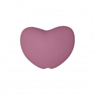 perlina cuore separatore 20x16mm in silicone alimentare rosa antico