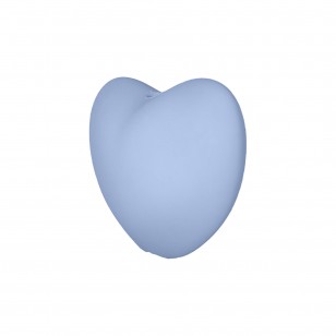 perlina cuore separatore 20x16mm in silicone alimentare azzurro