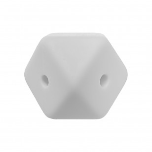 perlina cubo sfaccettato a 4 fori separatore 17x17mm in silicone alimentare 4 fori bianco