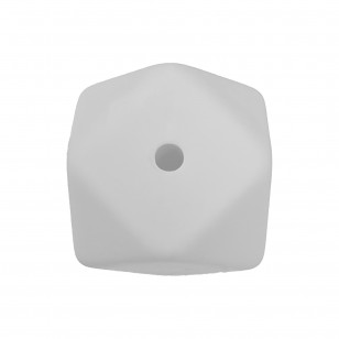 perlina cubo sfaccettato a 4 fori separatore 17x17mm in silicone alimentare divisorio bianco