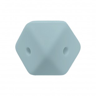 perlina cubo sfaccettato a 4 fori separatore 17x17mm in silicone alimentare 4 fori azzurro polvere