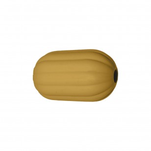 perlina separatore rigato 17x10mm in silicone alimentare giallo senape