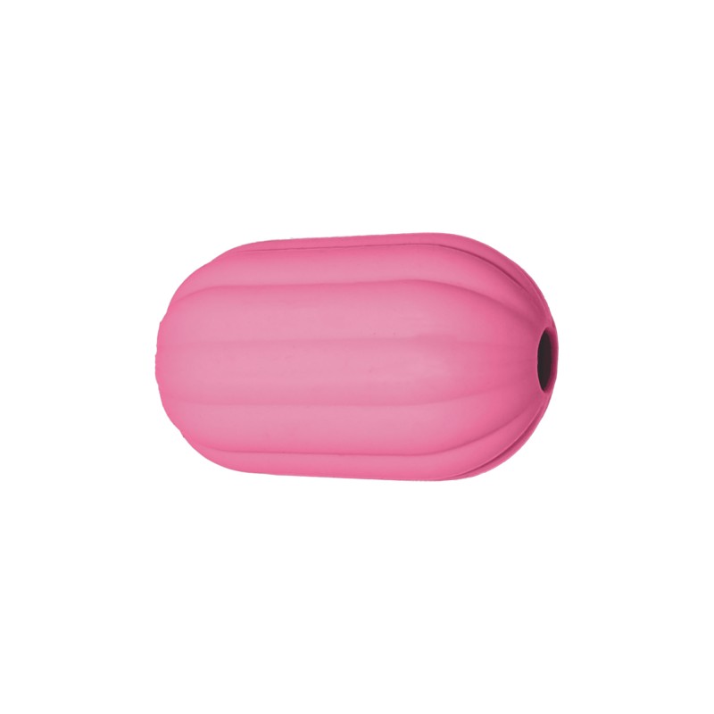 perlina separatore rigato 17x10mm in silicone alimentare rosa forte