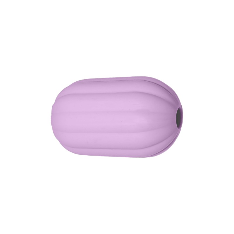 perlina separatore rigato 17x10mm in silicone alimentare rosa lilla