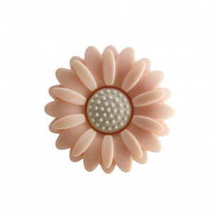 perlina separatore fiore girasole 30x9mm in silicone alimentare salmone