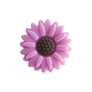 perlina separatore fiore girasole 30x9mm in silicone alimentare rosa forte