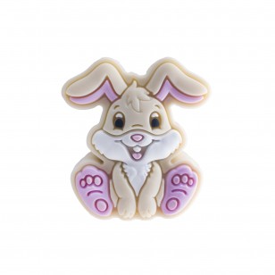 perlina separatore coniglio 28x23mm in silicone alimentare beige