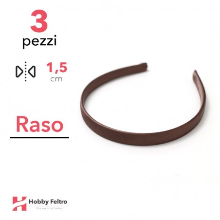Cerchietto per Capelli Raso 1,5cm Kit 3 Pezzi Bronzo COD.05