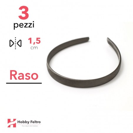 Cerchietto per Capelli Raso 1,5cm Kit 3 Pezzi Verde COD.08