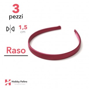 Cerchietto per Capelli Raso 1,5cm Kit 3 Pezzi Viola Ciclamino COD.13