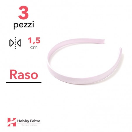 Cerchietto per Capelli Raso 1,5cm Kit 3 Pezzi Madre Perla Chiaro COD.17