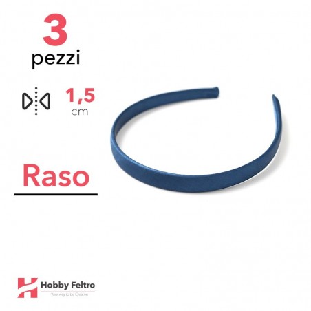 Cerchietto per Capelli Raso 1,5cm Kit 3 Pezzi Verde Ottanio COD.21