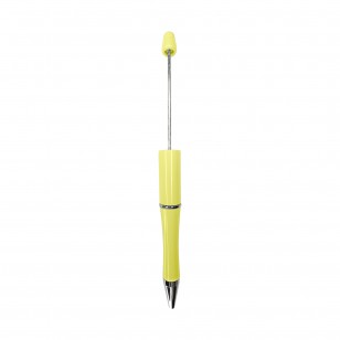 penna personalizzabile con perle e oggetti in silicone giallo