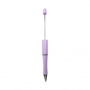 penna personalizzabile con perle e oggetti in silicone lilla