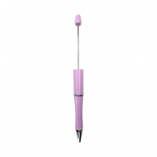 penna personalizzabile con perle e oggetti in silicone rosa lilla