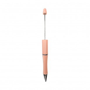 penna personalizzabile con perle e oggetti in silicone salmone