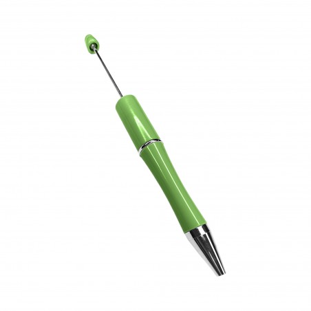 penna personalizzabile con perle e oggetti in silicone verde
