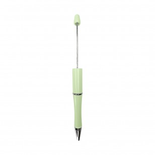 penna personalizzabile con perle e oggetti in silicone verdino