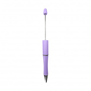 penna personalizzabile con perle e oggetti in silicone violetto
