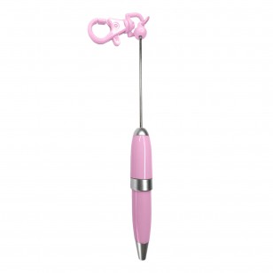 penna personalizzabile con perle e oggetti in silicone rosa