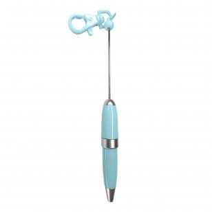 penna personalizzabile con perle e oggetti in silicone turchese